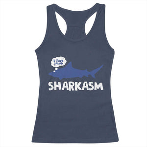 Funny Shark Sarcasm Racerback Tank Top Shark Sharkasm Marine Biology Vintage TS02 Navy Print Your Wear