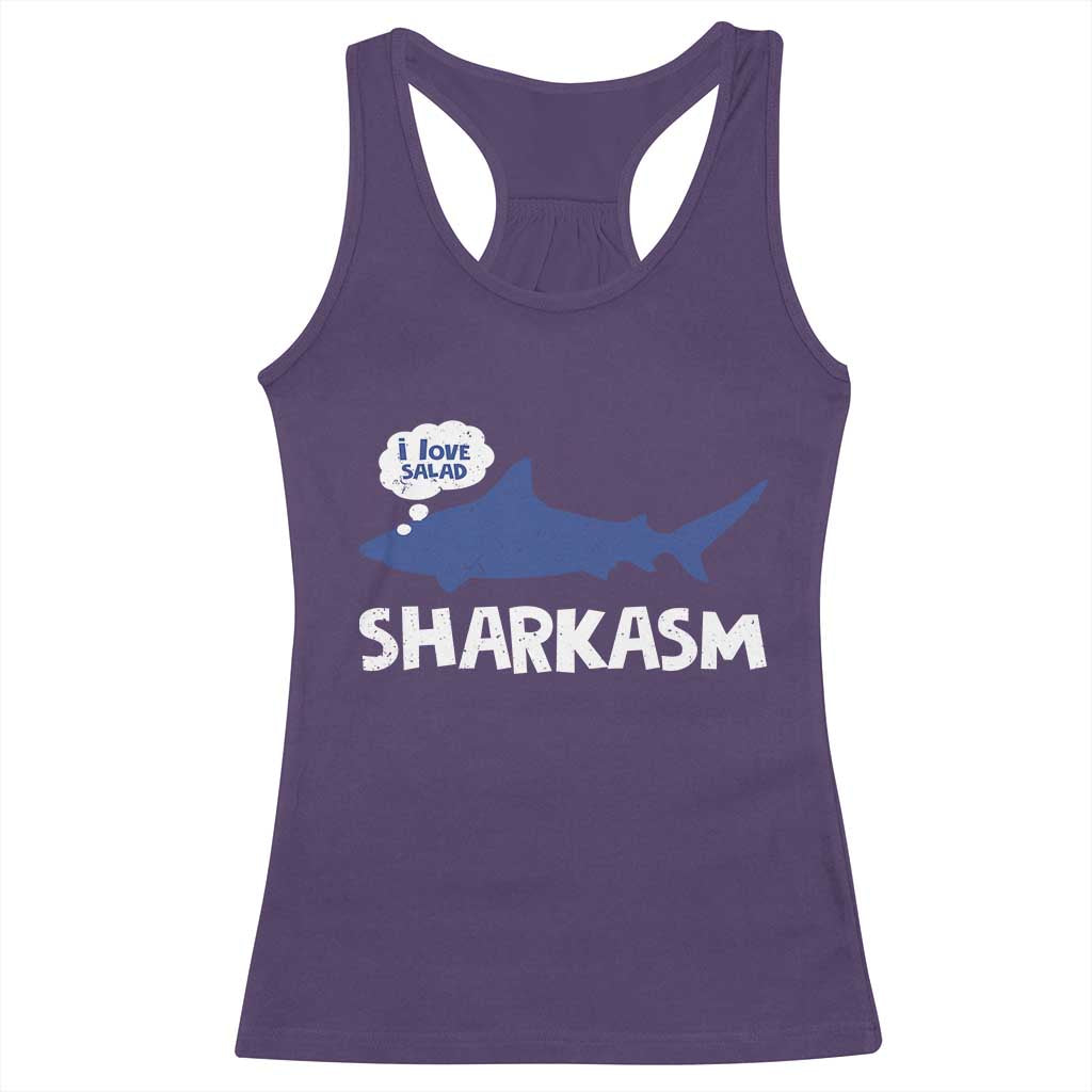 Funny Shark Sarcasm Racerback Tank Top Shark Sharkasm Marine Biology Vintage TS02 Purple Print Your Wear