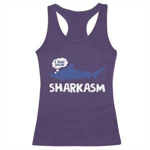 Funny Shark Sarcasm Racerback Tank Top Shark Sharkasm Marine Biology Vintage TS02 Purple Print Your Wear