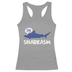 Funny Shark Sarcasm Racerback Tank Top Shark Sharkasm Marine Biology Vintage TS02 Sport Gray Print Your Wear