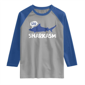 Funny Shark Sarcasm Raglan Shirt Shark Sharkasm Marine Biology Vintage TS02 Sport Gray Royal Print Your Wear