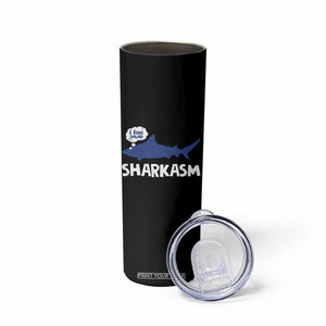 Funny Shark Sarcasm Skinny Tumbler Shark Sharkasm Marine Biology Vintage TS02 Print Your Wear