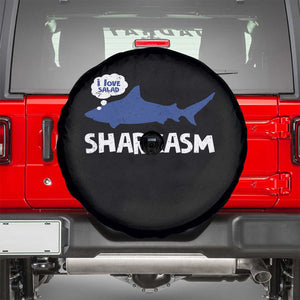 Funny Shark Sarcasm Spare Tire Cover Shark Sharkasm Marine Biology Vintage TS02 Black Print Your Wear