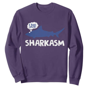 Funny Shark Sarcasm Sweatshirt Shark Sharkasm Marine Biology Vintage TS02 Purple Print Your Wear