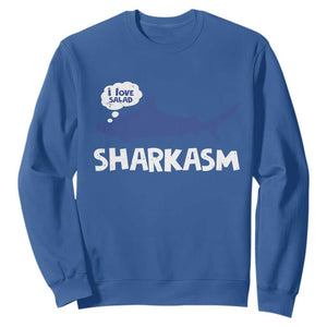 Funny Shark Sarcasm Sweatshirt Shark Sharkasm Marine Biology Vintage TS02 Royal Blue Print Your Wear
