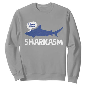 Funny Shark Sarcasm Sweatshirt Shark Sharkasm Marine Biology Vintage TS02 Sport Gray Print Your Wear