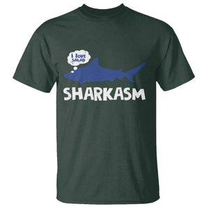 Funny Shark Sarcasm T Shirt Shark Sharkasm Marine Biology Vintage TS02 Dark Forest Green Print Your Wear