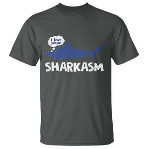 Funny Shark Sarcasm T Shirt Shark Sharkasm Marine Biology Vintage TS02 Dark Heather Print Your Wear