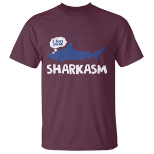 Funny Shark Sarcasm T Shirt Shark Sharkasm Marine Biology Vintage TS02 Maroon Print Your Wear