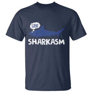 Funny Shark Sarcasm T Shirt Shark Sharkasm Marine Biology Vintage TS02 Navy Print Your Wear