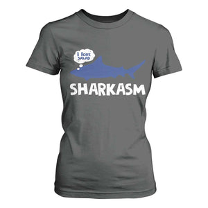 Funny Shark Sarcasm T Shirt For Women Shark Sharkasm Marine Biology Vintage TS02 Dark Heather Print Your Wear