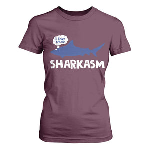 Funny Shark Sarcasm T Shirt For Women Shark Sharkasm Marine Biology Vintage TS02 Maroon Print Your Wear
