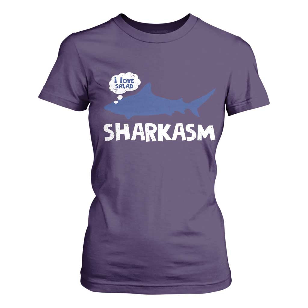 Funny Shark Sarcasm T Shirt For Women Shark Sharkasm Marine Biology Vintage TS02 Purple Print Your Wear
