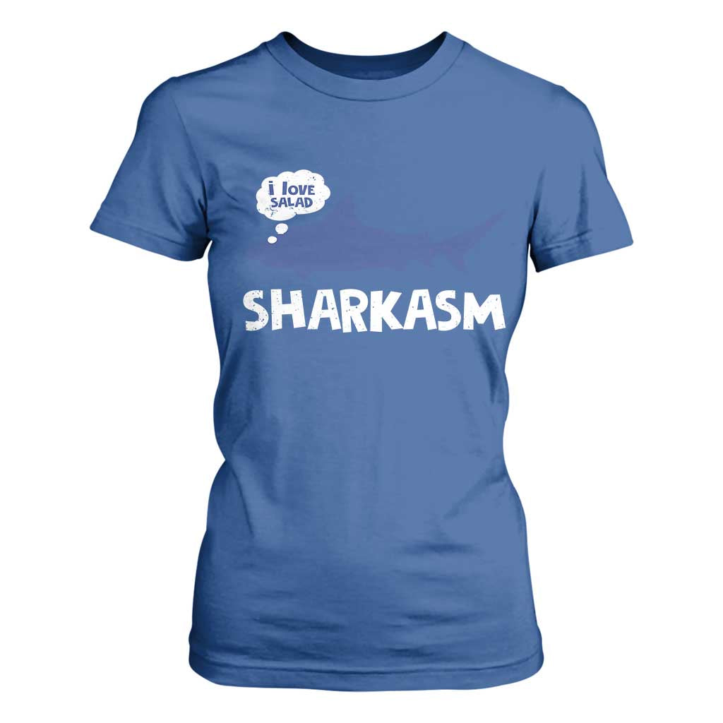Funny Shark Sarcasm T Shirt For Women Shark Sharkasm Marine Biology Vintage TS02 Royal Blue Print Your Wear