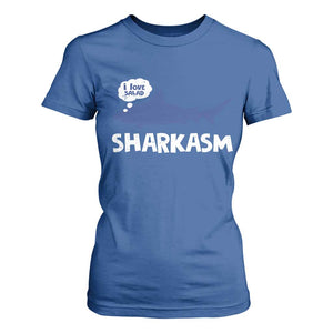 Funny Shark Sarcasm T Shirt For Women Shark Sharkasm Marine Biology Vintage TS02 Royal Blue Print Your Wear