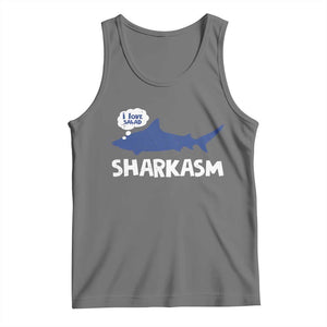 Funny Shark Sarcasm Tank Top Shark Sharkasm Marine Biology Vintage TS02 Black Heather Print Your Wear