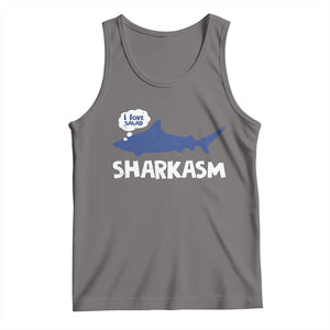 Funny Shark Sarcasm Tank Top Shark Sharkasm Marine Biology Vintage TS02 Deep Heather Print Your Wear