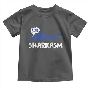Funny Shark Sarcasm Toddler T Shirt Shark Sharkasm Marine Biology Vintage TS02 Dark Heather Print Your Wear