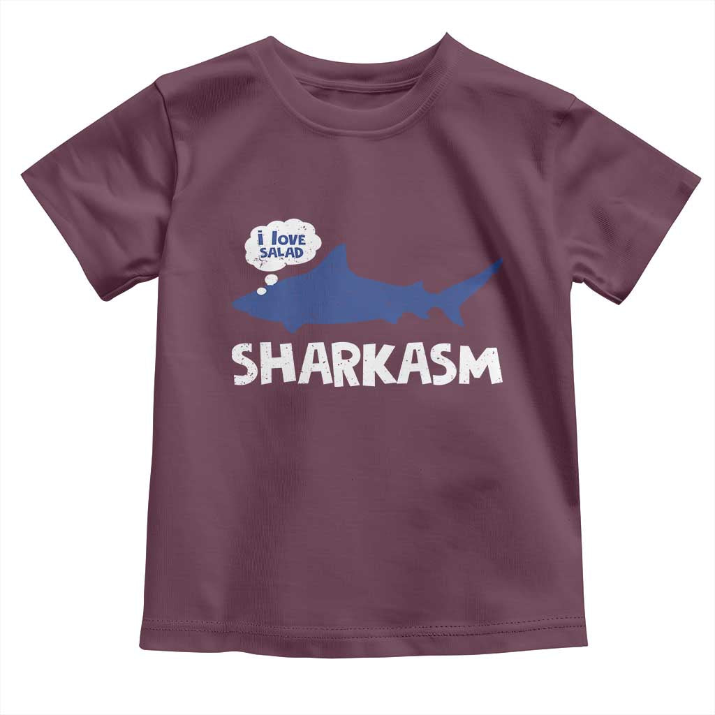Funny Shark Sarcasm Toddler T Shirt Shark Sharkasm Marine Biology Vintage TS02 Maroon Print Your Wear