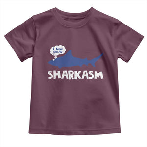 Funny Shark Sarcasm Toddler T Shirt Shark Sharkasm Marine Biology Vintage TS02 Maroon Print Your Wear