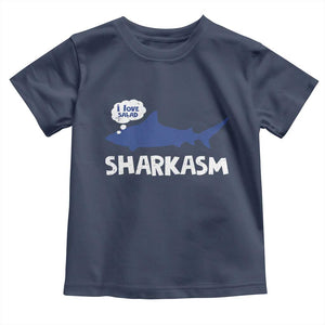 Funny Shark Sarcasm Toddler T Shirt Shark Sharkasm Marine Biology Vintage TS02 Navy Print Your Wear