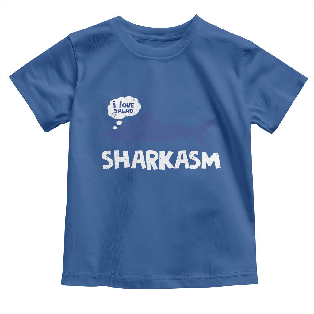 Funny Shark Sarcasm Toddler T Shirt Shark Sharkasm Marine Biology Vintage TS02 Royal Blue Print Your Wear