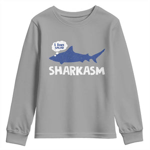 Funny Shark Sarcasm Youth Sweatshirt Shark Sharkasm Marine Biology Vintage TS02 Sport Gray Print Your Wear