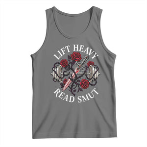 Lift Heavy Read Smut Funny Bookish Fitness Tank Top Vintage Gothic Dagger Roses Weightlifting Spicy Romance Book Lover