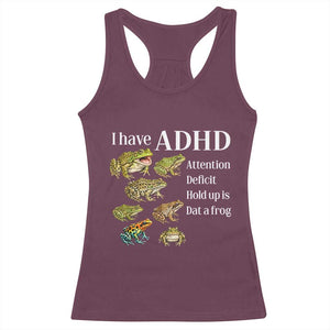 I Have ADHD Attention Deficit Hold up is Dat a Frog Racerback Tank Top Funny Neurodiversity Humor Frogs Lover Meme