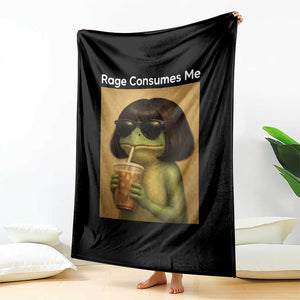 Funny Frog Bob Haircut Rage Consumes Me Throw Blanket Renaissance Painting Meme