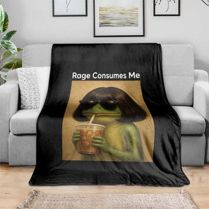 Funny Frog Bob Haircut Rage Consumes Me Throw Blanket Renaissance Painting Meme