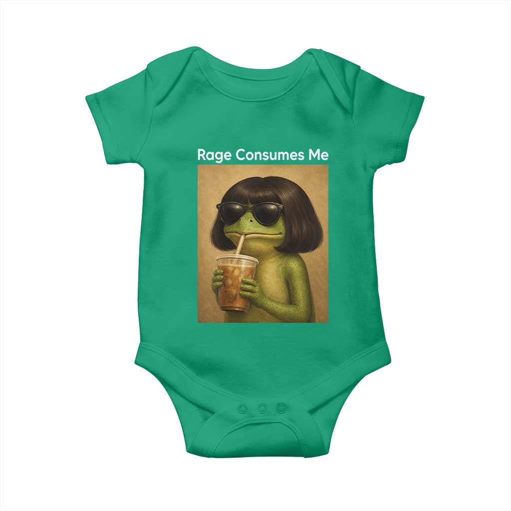 Funny Frog Bob Haircut Rage Consumes Me Baby Onesie Renaissance Painting Meme
