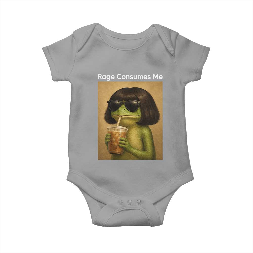 Funny Frog Bob Haircut Rage Consumes Me Baby Onesie Renaissance Painting Meme