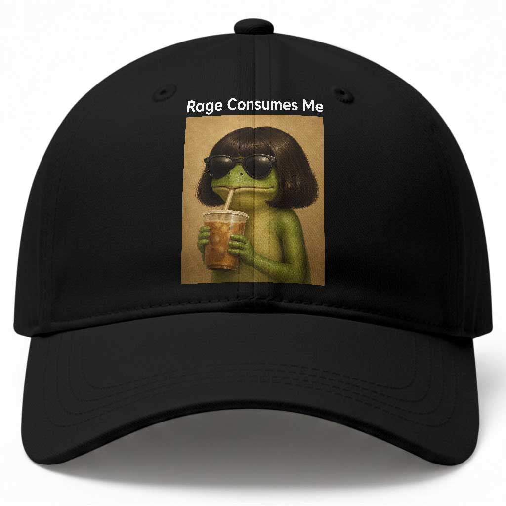 Funny Frog Bob Haircut Rage Consumes Me Baseball Cap Renaissance Painting Meme TS02 Print Your Wear