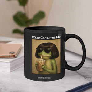 Funny Frog Bob Haircut Rage Consumes Me Coffee Mug Renaissance Painting Meme