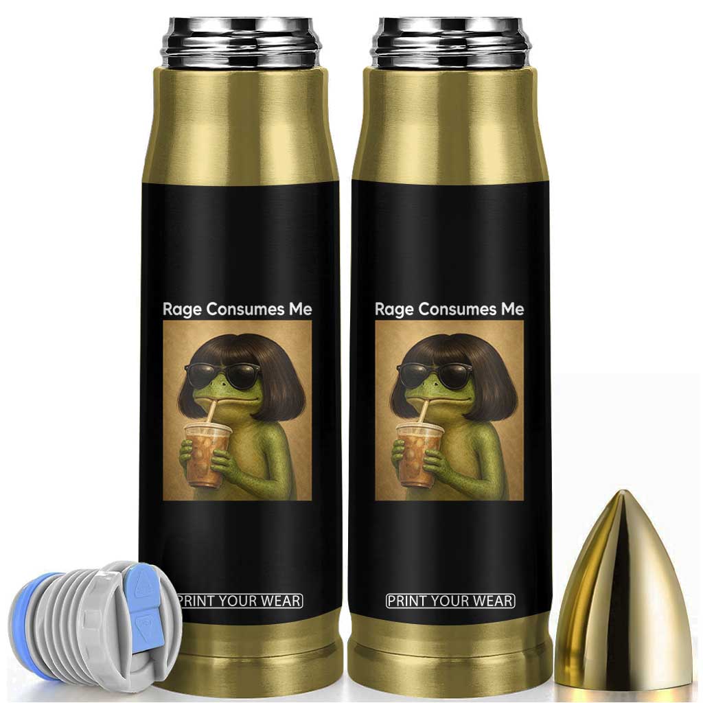 Funny Frog Bob Haircut Rage Consumes Me Bullet Tumbler Renaissance Painting Meme TS02 Black Print Your Wear