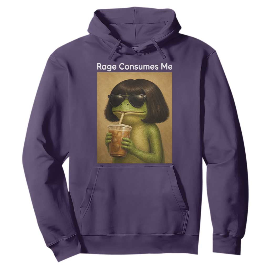 Funny Frog Bob Haircut Rage Consumes Me Hoodie Renaissance Painting Meme