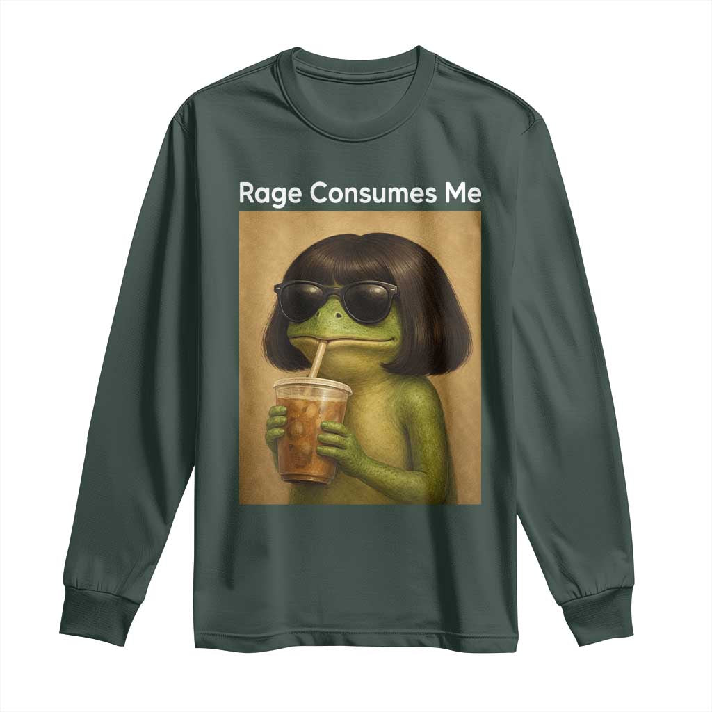 Funny Frog Bob Haircut Rage Consumes Me Long Sleeve Shirt Renaissance Painting Meme