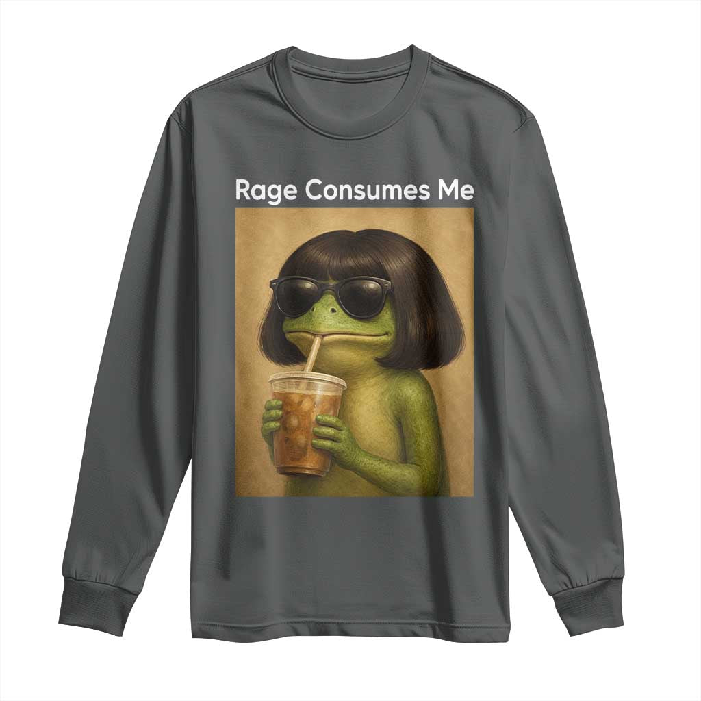 Funny Frog Bob Haircut Rage Consumes Me Long Sleeve Shirt Renaissance Painting Meme