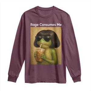 Funny Frog Bob Haircut Rage Consumes Me Long Sleeve Shirt Renaissance Painting Meme