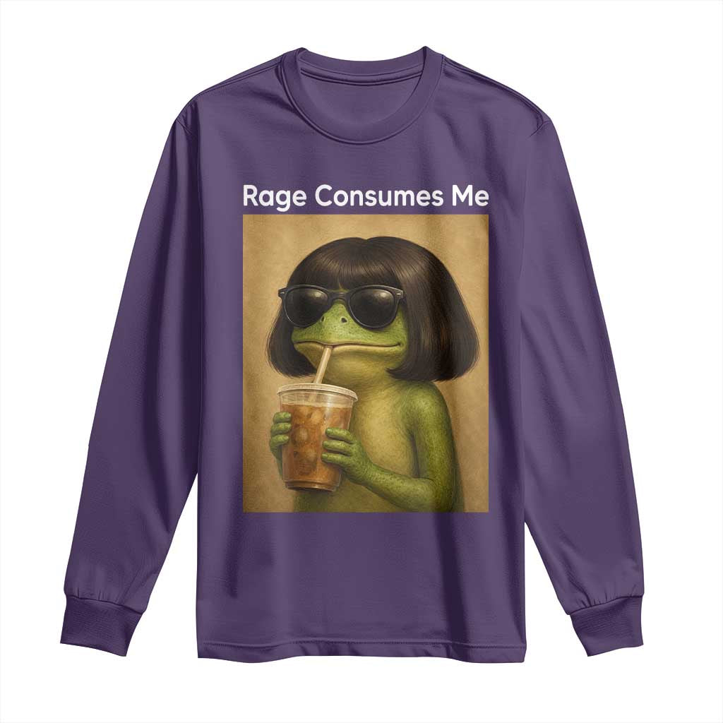 Funny Frog Bob Haircut Rage Consumes Me Long Sleeve Shirt Renaissance Painting Meme