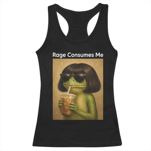 Funny Frog Bob Haircut Rage Consumes Me Racerback Tank Top Renaissance Painting Meme