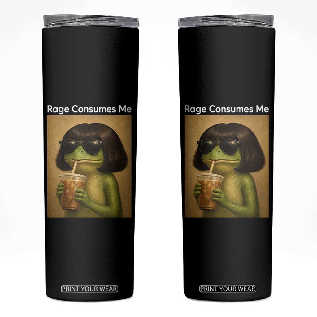Funny Frog Bob Haircut Rage Consumes Me Skinny Tumbler Renaissance Painting Meme
