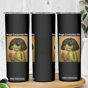Funny Frog Bob Haircut Rage Consumes Me Skinny Tumbler Renaissance Painting Meme