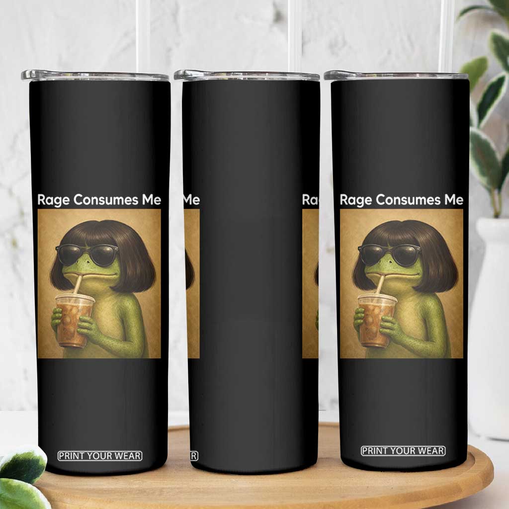 Funny Frog Bob Haircut Rage Consumes Me Skinny Tumbler Renaissance Painting Meme
