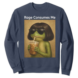 Funny Frog Bob Haircut Rage Consumes Me Sweatshirt Renaissance Painting Meme