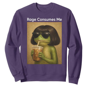 Funny Frog Bob Haircut Rage Consumes Me Sweatshirt Renaissance Painting Meme
