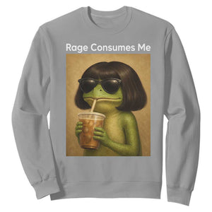 Funny Frog Bob Haircut Rage Consumes Me Sweatshirt Renaissance Painting Meme