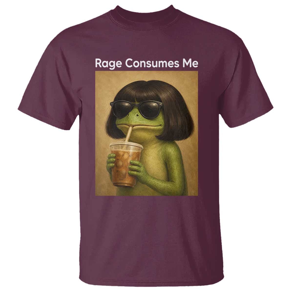 Funny Frog Bob Haircut Rage Consumes Me T Shirt Renaissance Painting Meme