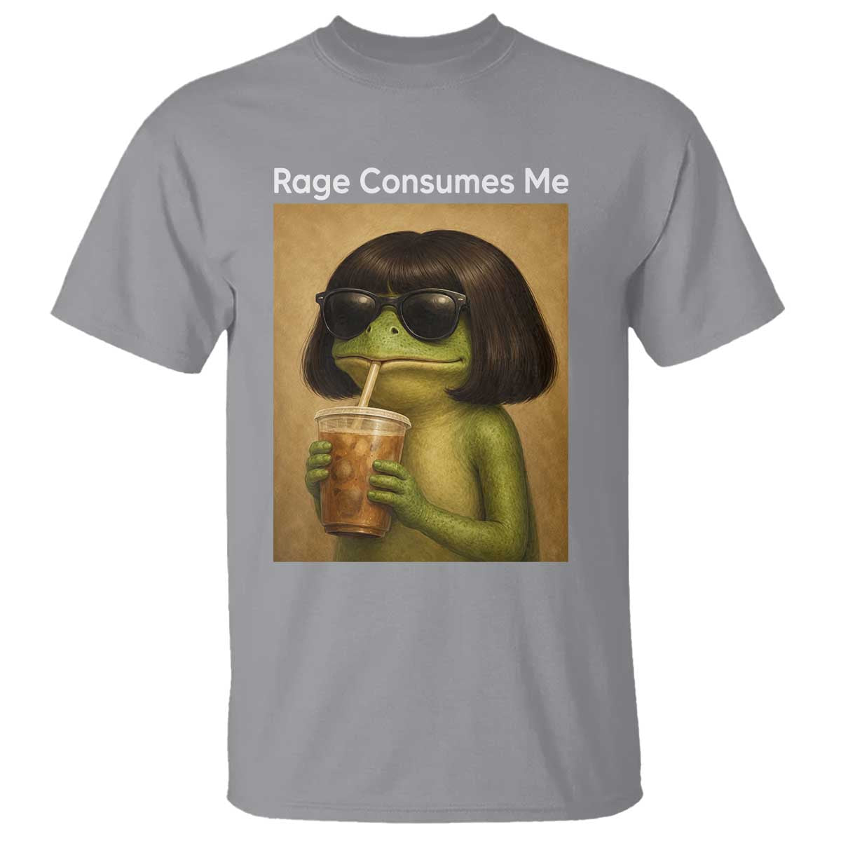 Funny Frog Bob Haircut Rage Consumes Me T Shirt Renaissance Painting Meme